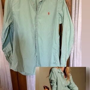 Ralph Lauren Polo Green Striped Casual Shirt